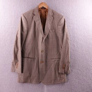 Brooks Brothers Regent Silk Linen Wool Blend Plaid Sport Coat Men‎ 41L Made USA